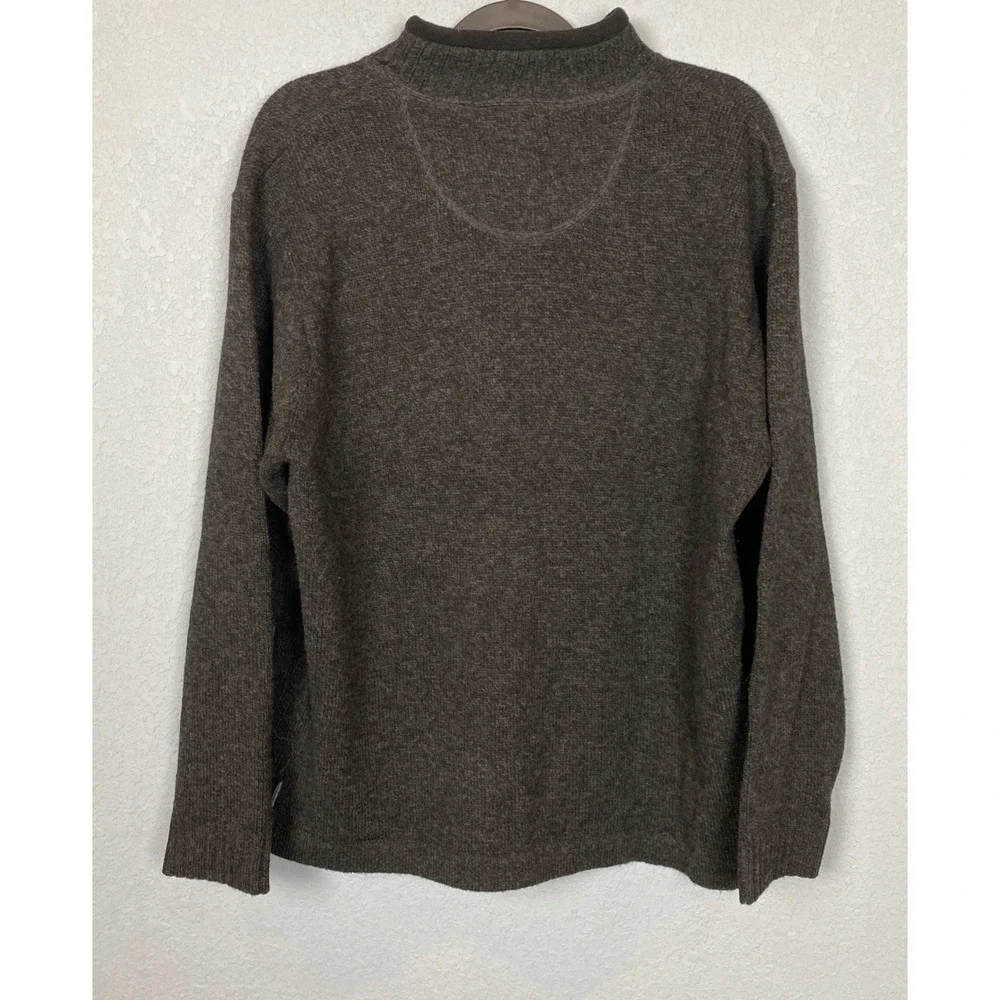 Woolrich‎ Sweater Mens Large Gray Onyx Heather Wool 1/4 Zip Pullover Sweatshirt